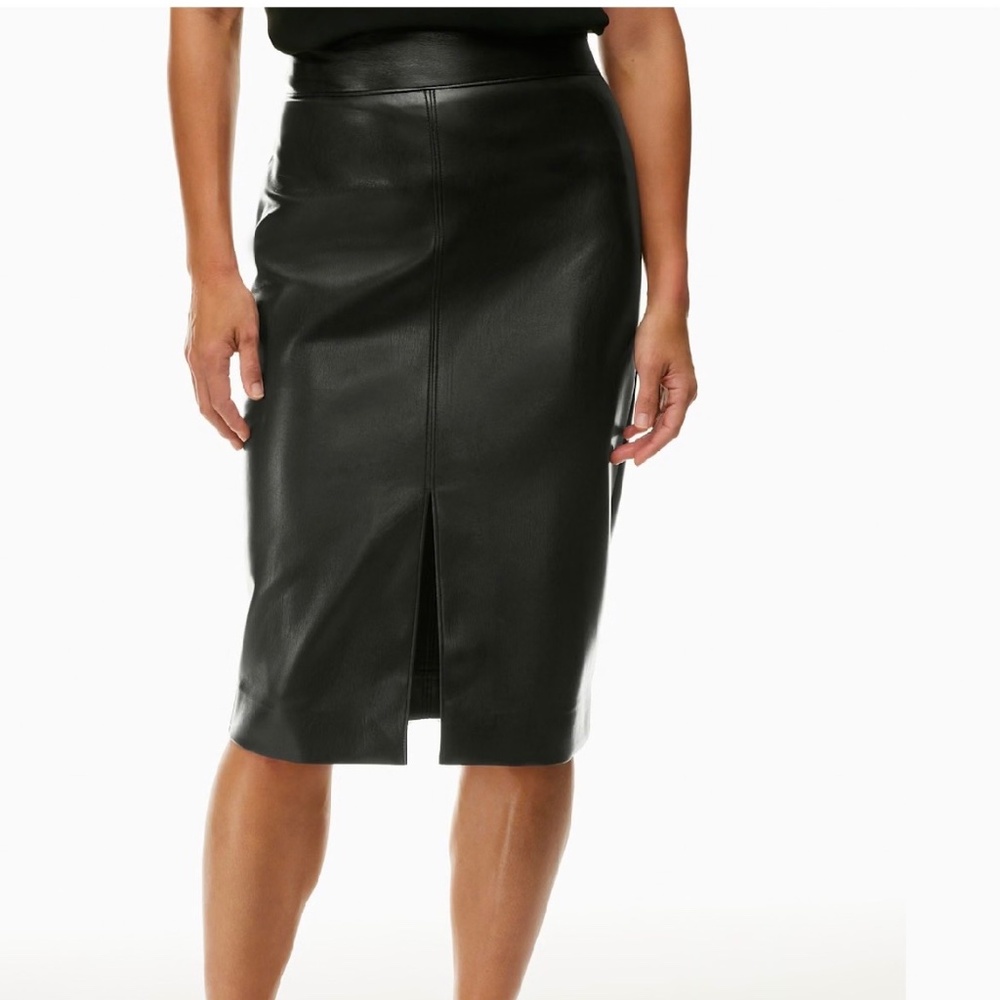 ARITZIA BABTON VEGAN LEATHER BLACK SKIRT